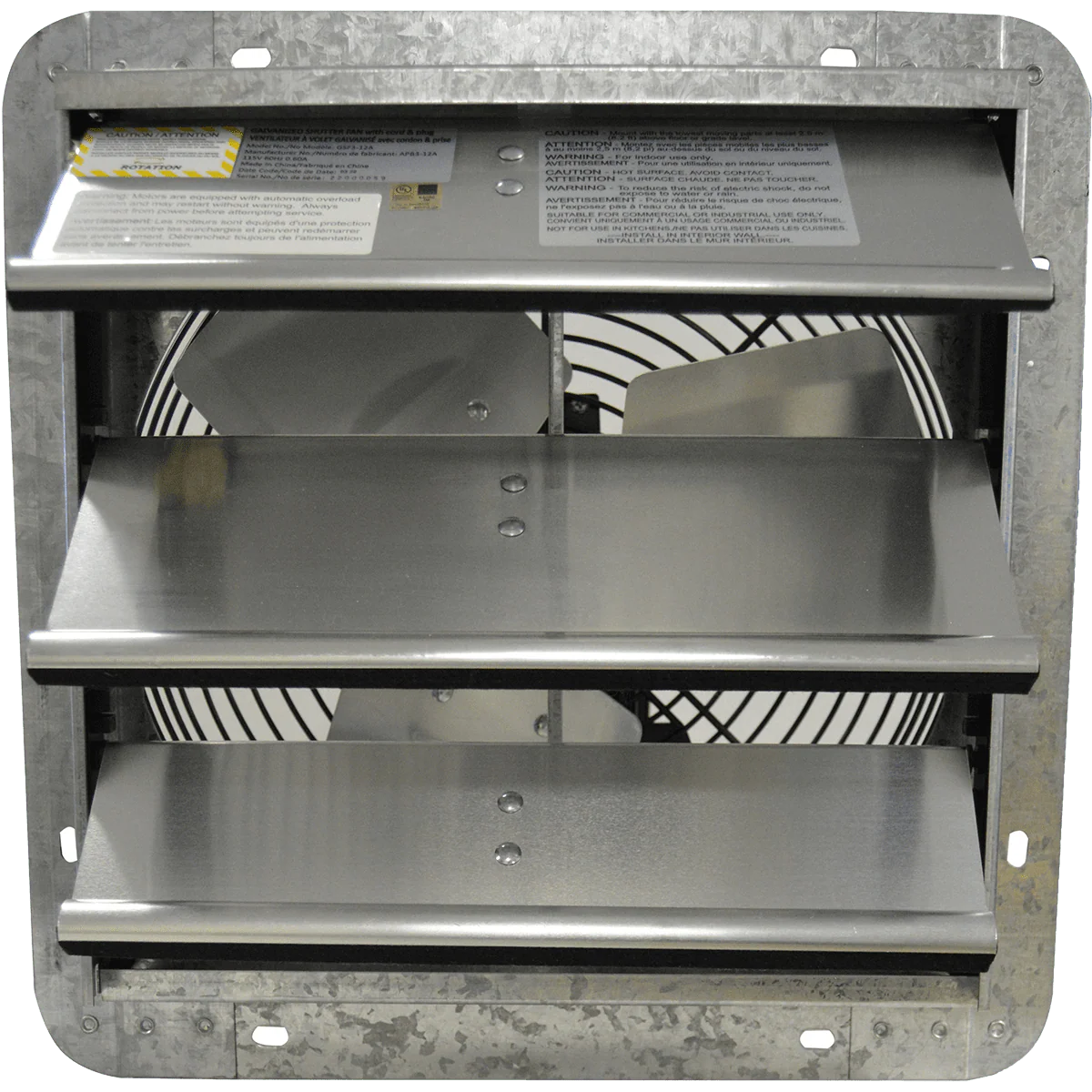 Canarm GSF Series 12-In. Galvanized Shutter Exhaust Fan