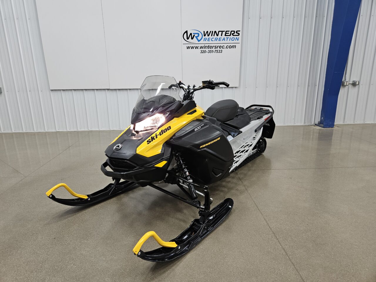 2024 Ski-Doo Renegade Sport 600 Ace Snowmobile, Black & Yellow