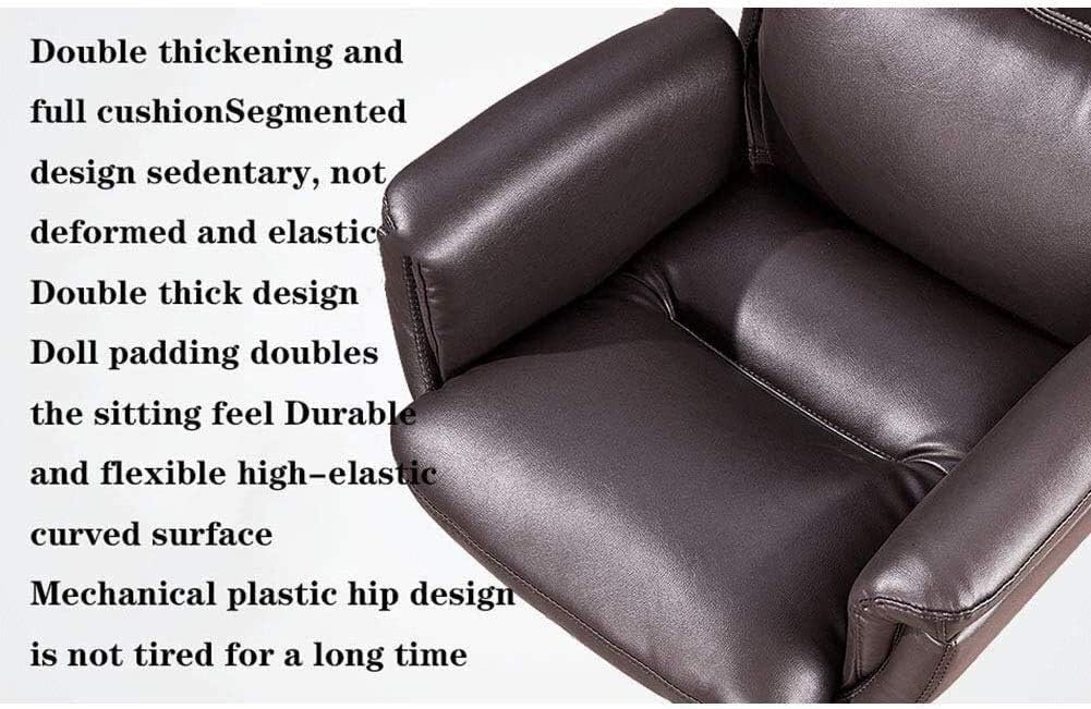 Executive Swivel Adjustable Swivel Office Desk Chair with Armrests Lumbar Support Desk Ergonomic Chair High Back Leather Office Chair Boss President Manager Chair Soft and Moderate