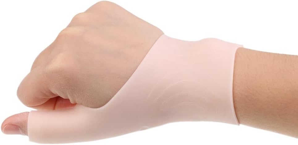 1 pc Breathable Silicone Wrist Thumb Support Braces Soft Lightweight Splint(L)