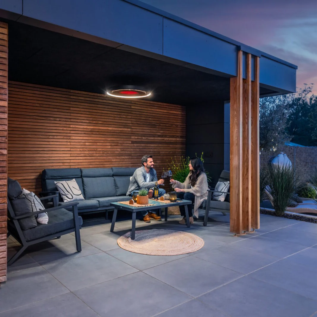 Bromic Eclipse Smart-Heat Electric Pendant Heater + Dimmable LED Lighting Rail + 24-In. Twin Pole