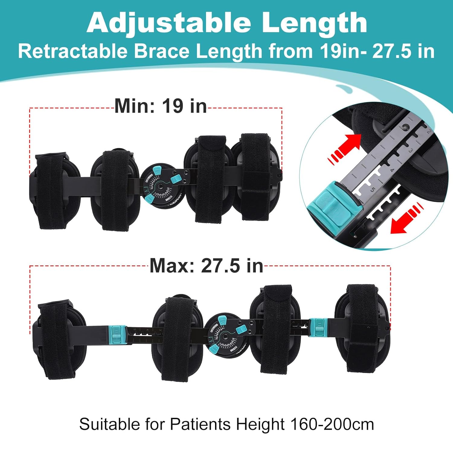 Hinged ROM Knee Brace, Adjustable Post Op Knee Immobilizer with Side Stabilizers, Medical Orthopedic Knee Support for Arthritis, ACL, MCL and PCL Injury