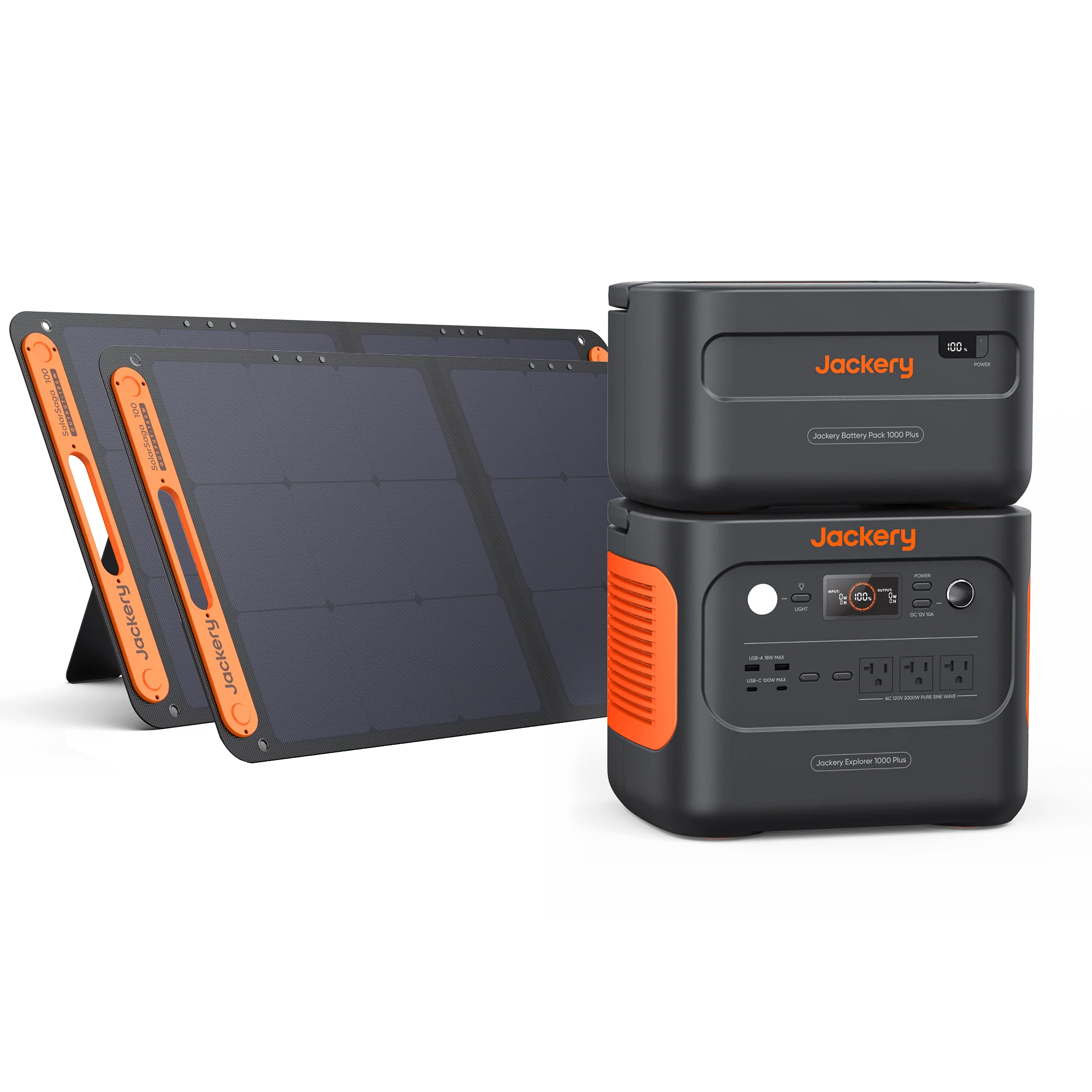 Jackery Solar Generator 1000 Plus, LiFePO4 Battery with 1264Wh Capacity, 2000W output, (60-1010-USC1B2)