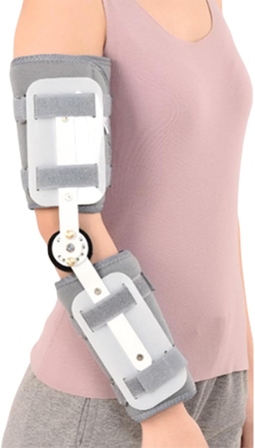 Hinged ROM Elbow Brace Support Adjustable Post Op Elbow Stabilizer Splint Arm Injury Recovery, Arm Immobilizer for Ulnar Nerve Entrapment and Cubital Tunnel Syndrome,L