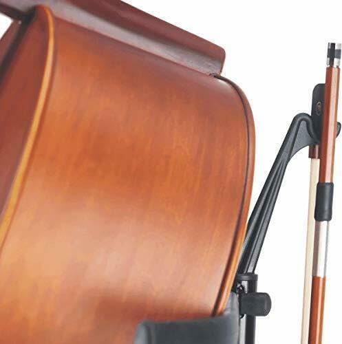 K&M Konig & Meyer 14100.011.55 Double Bass Stand | Adjustable Height & Support Covered Arms | V-Shaped End Pin Base | Compact Fold | For String Bass/Acoustic Guitars | German Made Black