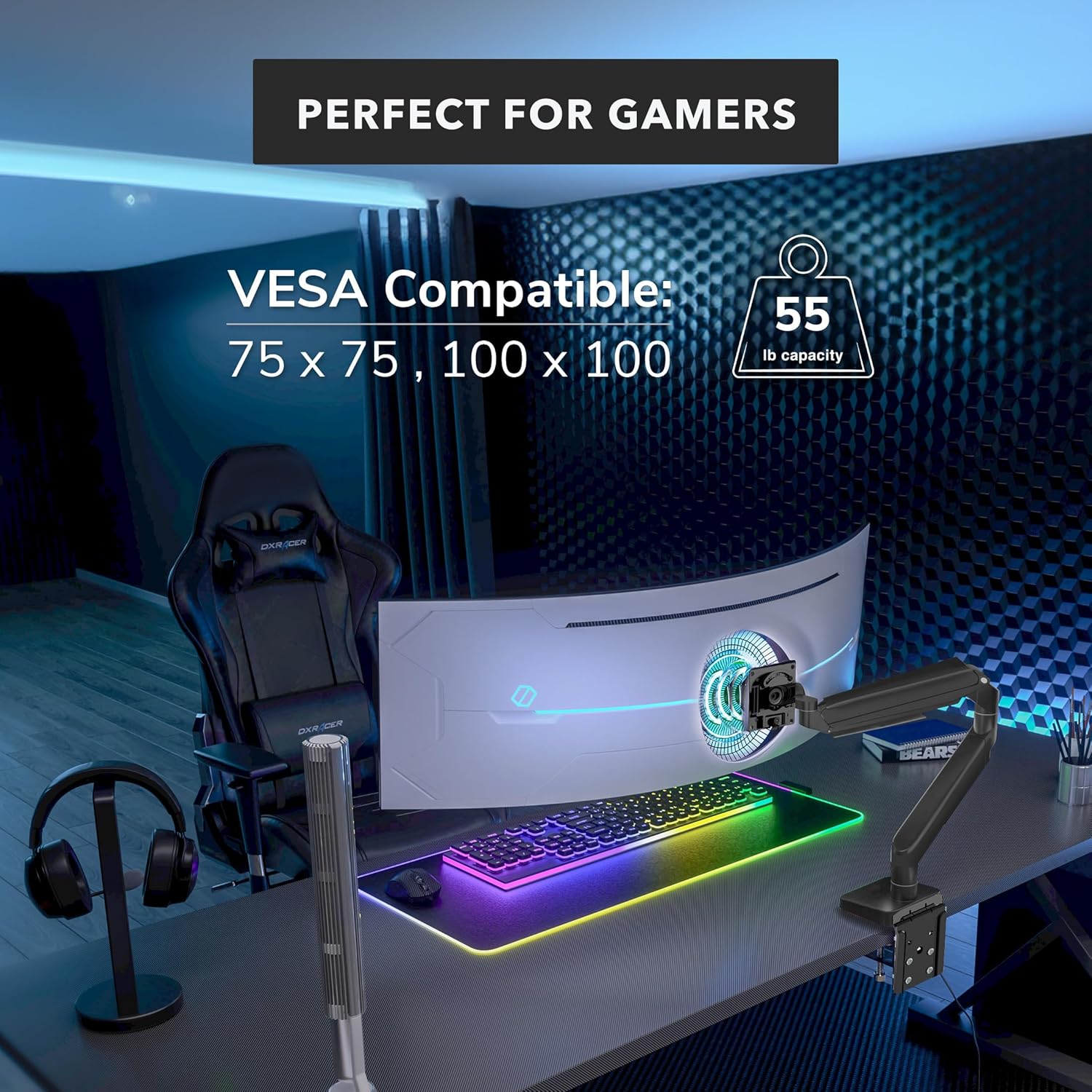 Mount-It! Heavy Duty Monitor Arm for 49”, 57