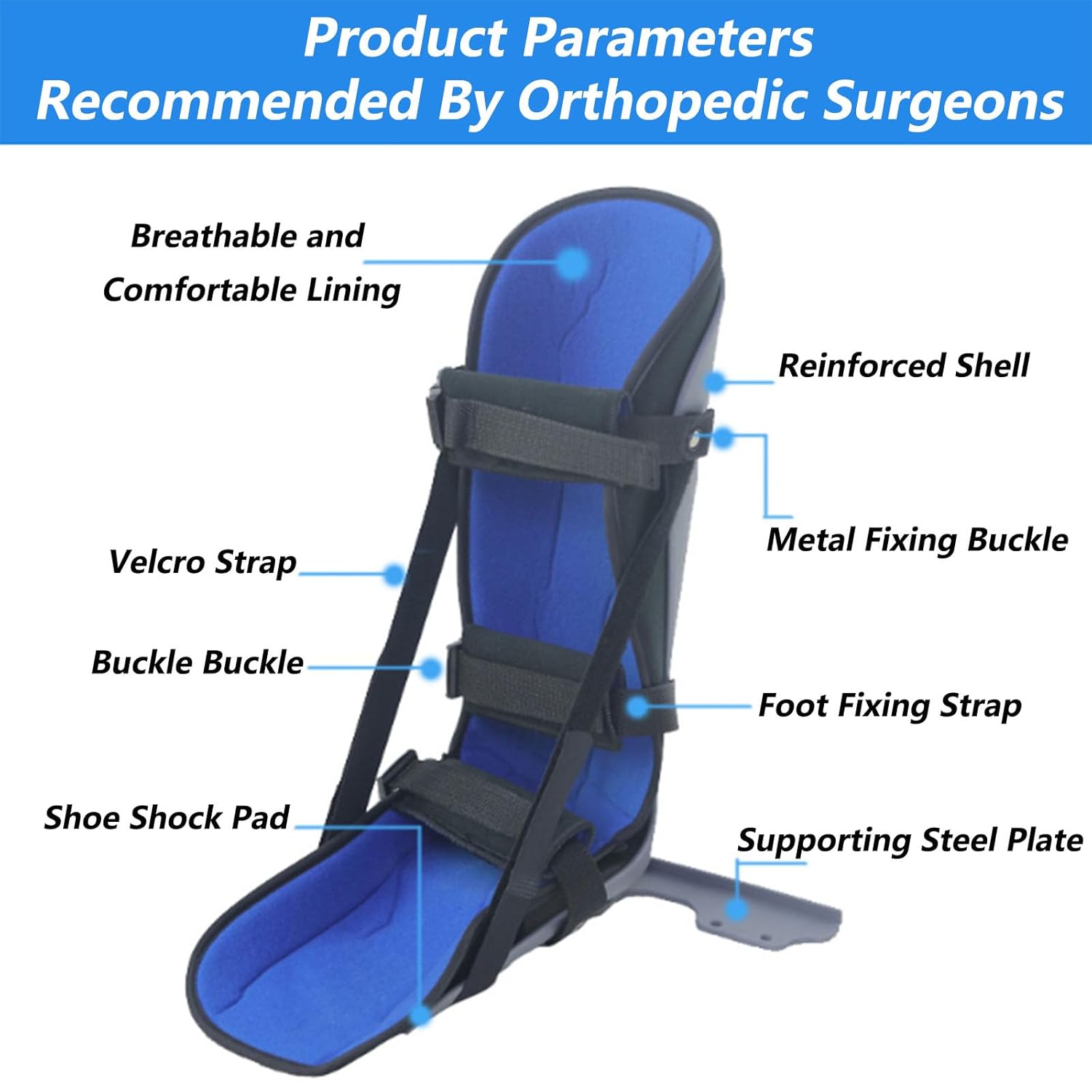 SFKLYU Plantar Fasciitis Stretch Splint Soft Leg Brace Support Adjustable Leg Support Brace Orthopedic Sleeping Immobilizer Stretch Boot for Achilles Tendonitis, Foot Pain,S