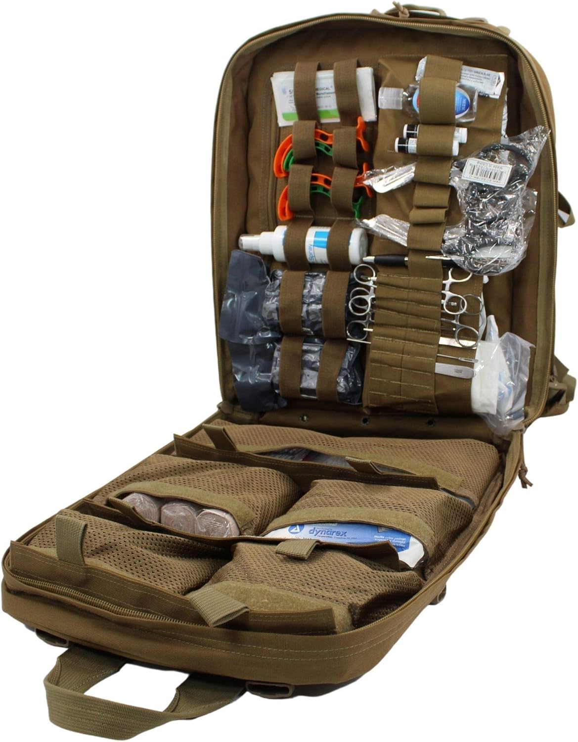 Luminary Stomp Medical Backpack Fully Stocked First Aid Trauma Kit Special Operations Pack Medical Bug Out Bag for EMS/EMT First Responders Preppers (Tan)