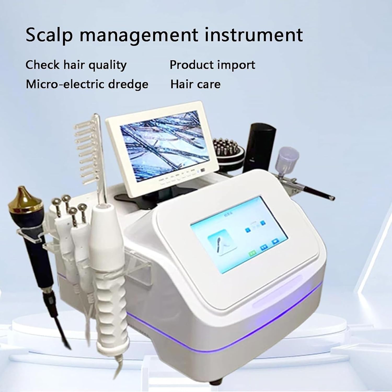 Skin Diagnosis Hair Analyzer, Digital Microscope Scalp Hair Follicle Detector, Freeze Frame Storage, Meridian Dredging and deep Massage, LCD Screen, Suitable for Home use, Salon spa