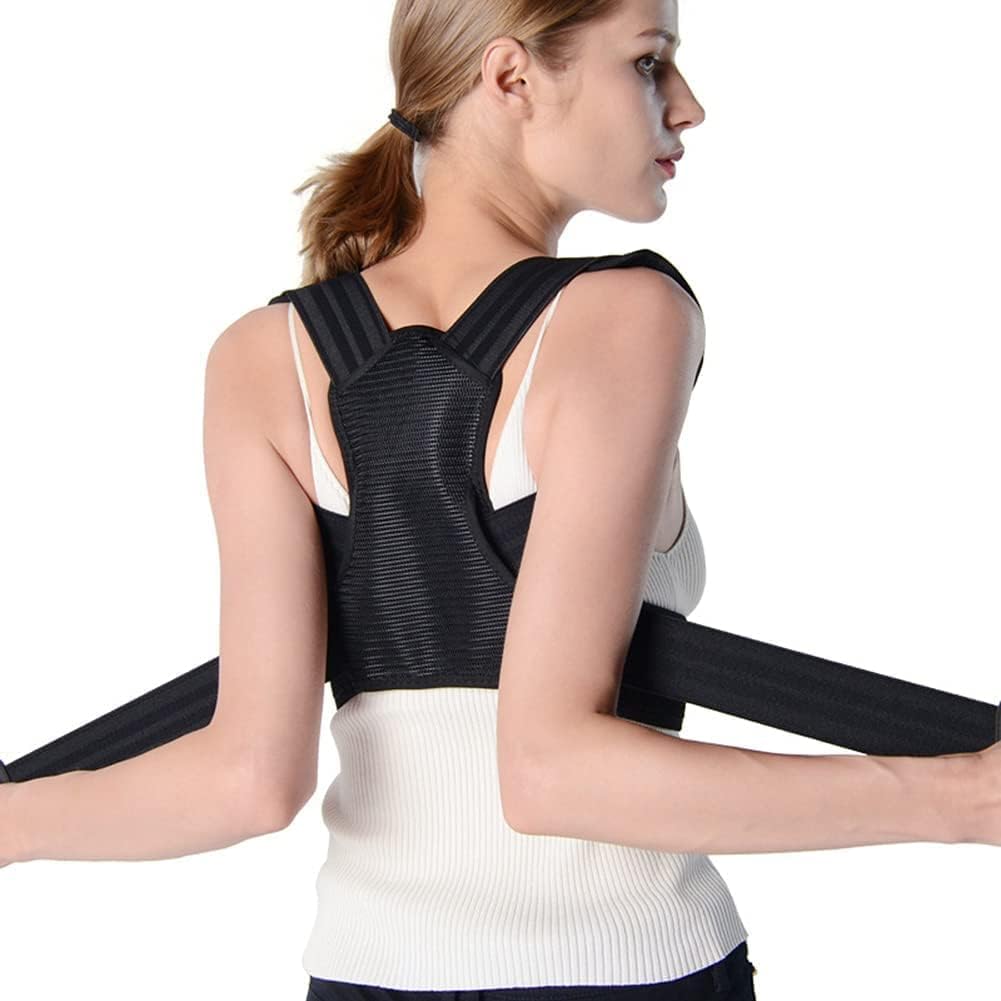Posture Corrector Breathable Clavicle Support Spinal Support for Men Adjustable Upper Back Straightener Clavicle Brace for Neck,Shoulder Back Pain,L,S