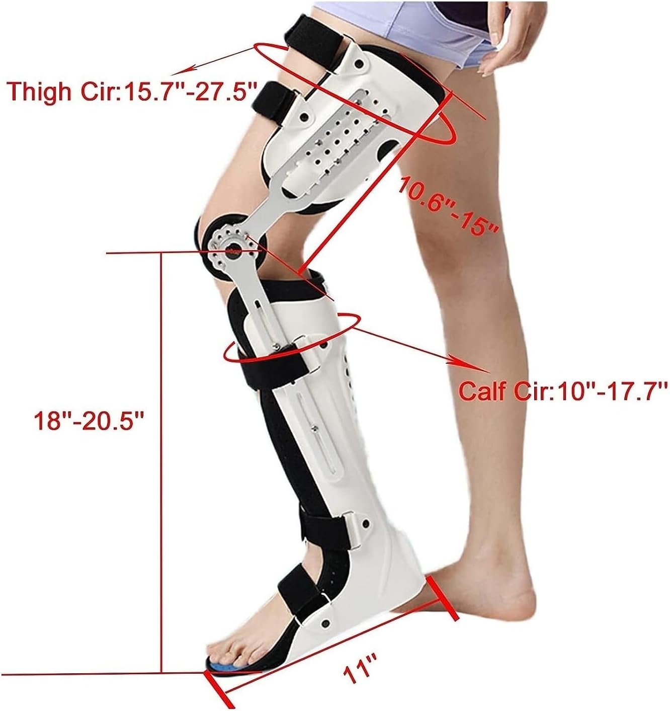Adjustable Hip Joint Fixation Bracket, Breathable Knee Foot Support Braces Adjustable Angle Thigh Knee Immobilizer Protector FOR Left Or Right Leg Knee Brace Splint Stabiliser 23.7.28s(Single Leg(left