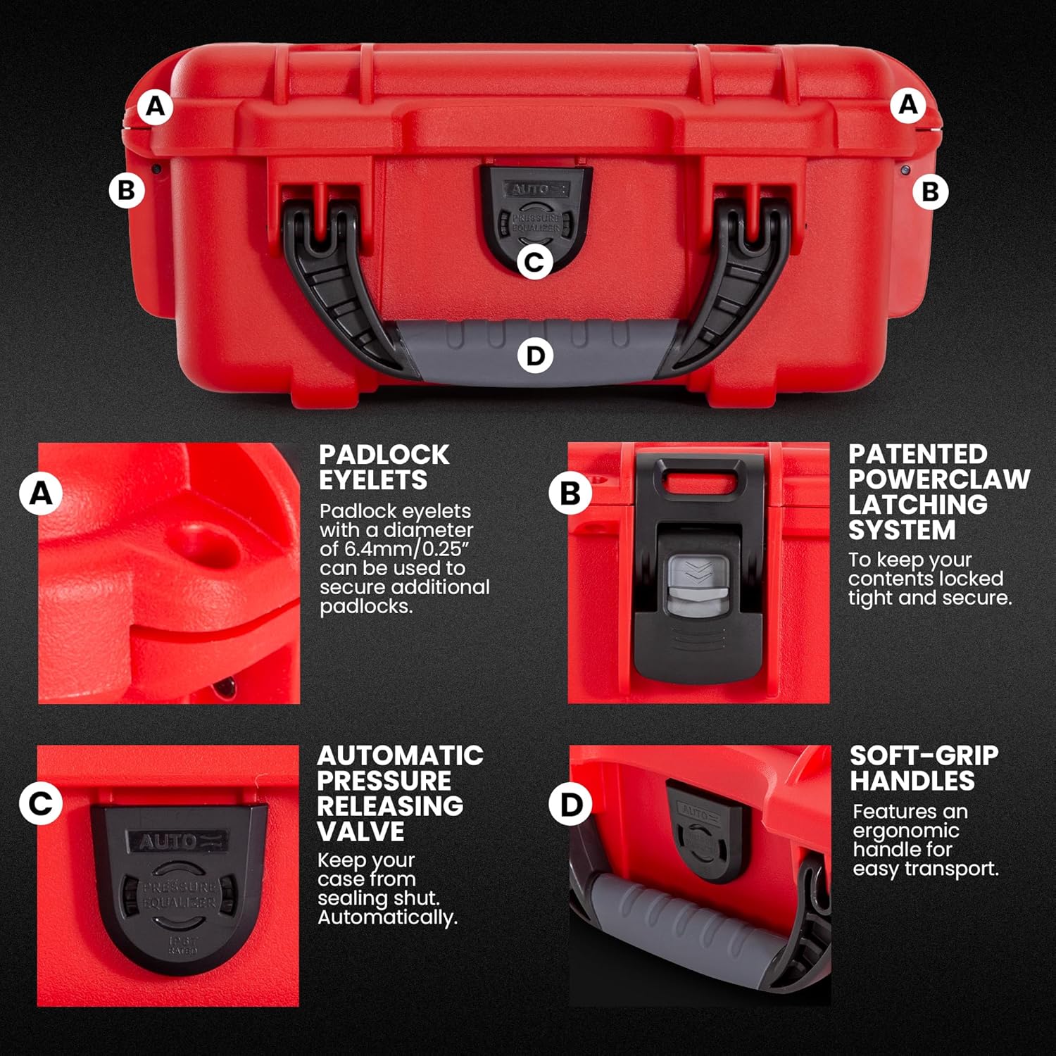 NANUK 904 Waterproof First Aid Kit 110pcs – Durable, Pre-Stocked First Aid Emergency Kit with Bandages, Tick Removal Tool, and More – Dustproof, Impact-Resistant, Floats (10.2