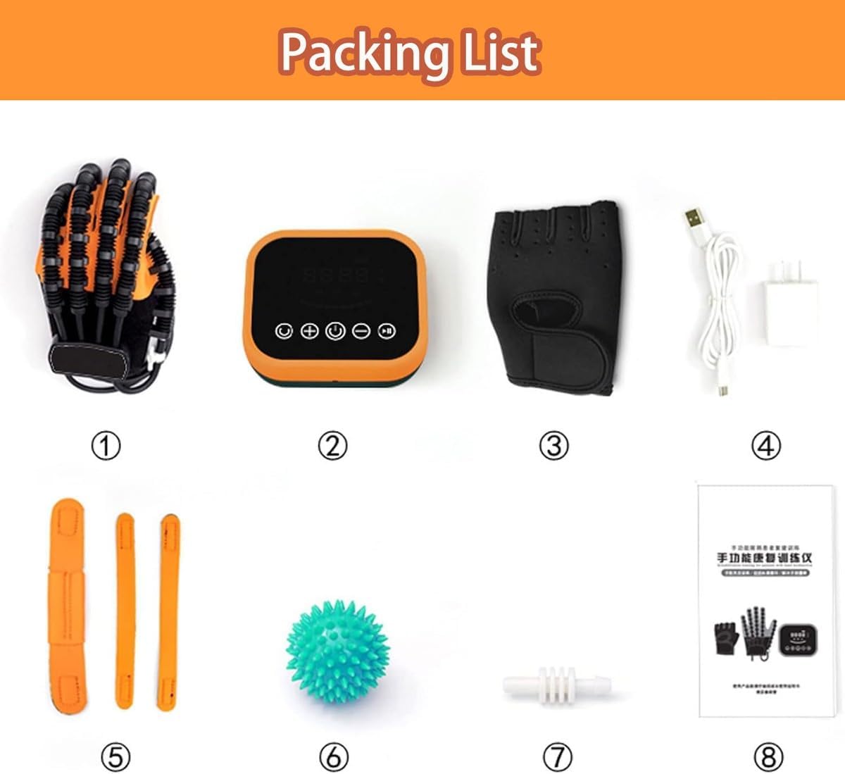 Rehabilitation Robot Gloves, Stroke Rehabilitation Aids, Hemiplegia Finger Rehabilitation Trainer, Rehabilitation Training Gloves, Finger Splint(A,Right Hand M)