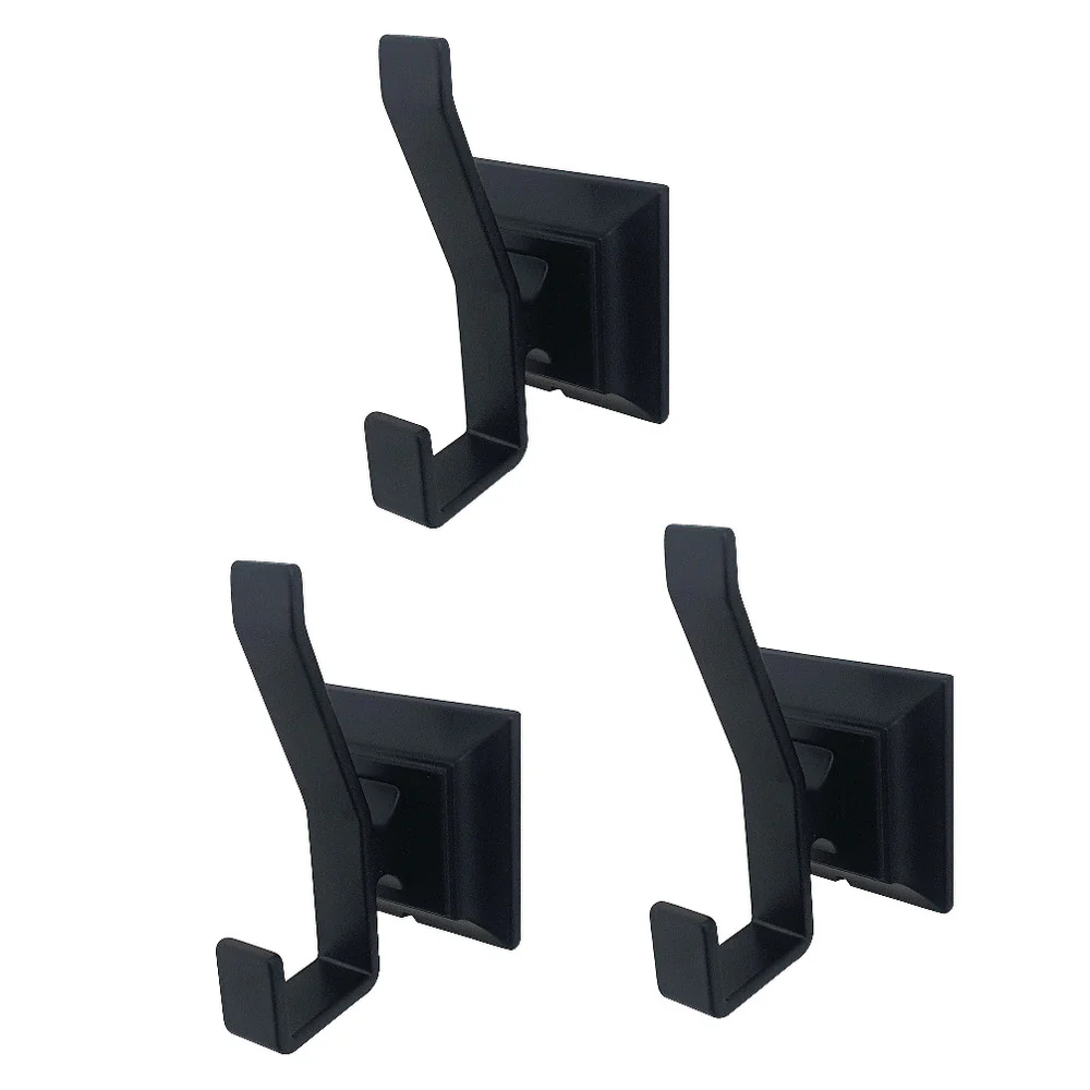 Kingston Brass Monarch 3-Piece Bathroom Robe Hook/Towel Hook, Matte Black (BAHK6127MB)