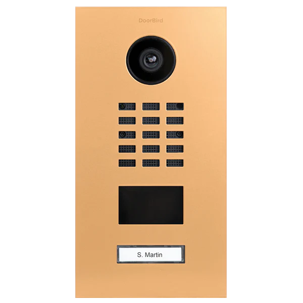 DoorBird D2101V IP Video Door Station, 1 Call Button in Saffron Yellow, RAL 1017