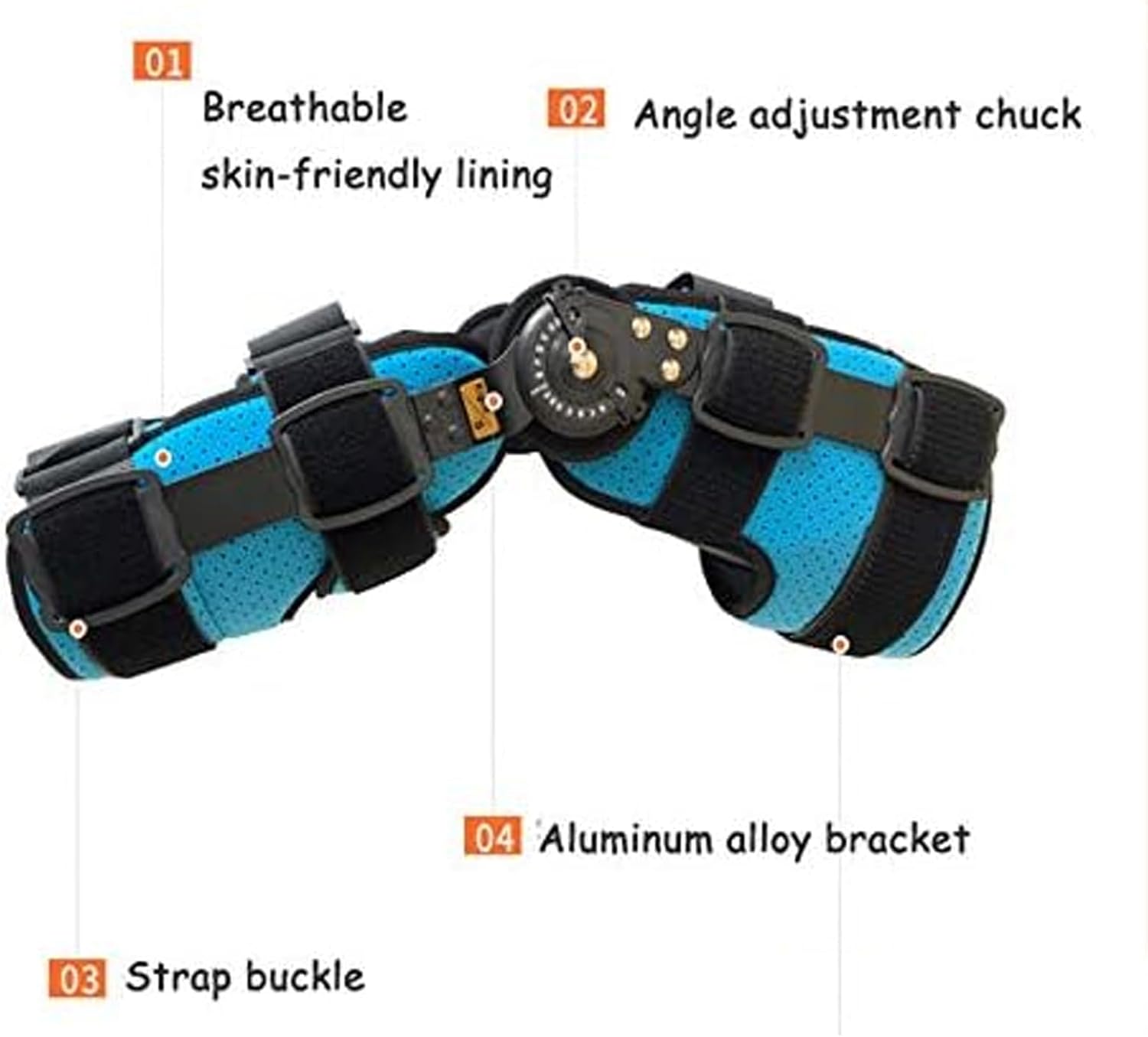 Unisex Universal Hinged Knee Brace Adjustable Leg Stabilizer Post-Op Knee Brace for Recovery Stabilization for ACL, PCL, MCL or LCL(