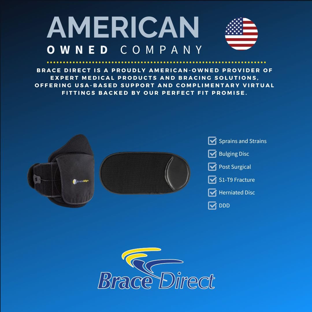 VertebrAlign LSO Lumbar Back Brace, Medical Grade Lower Back Pain Relief for Herniated Discs, Sciatica, Post-Op, PDAC L0631 L0637 L0648 L0650, Black, Size Fits Most (23–50 in Waist)