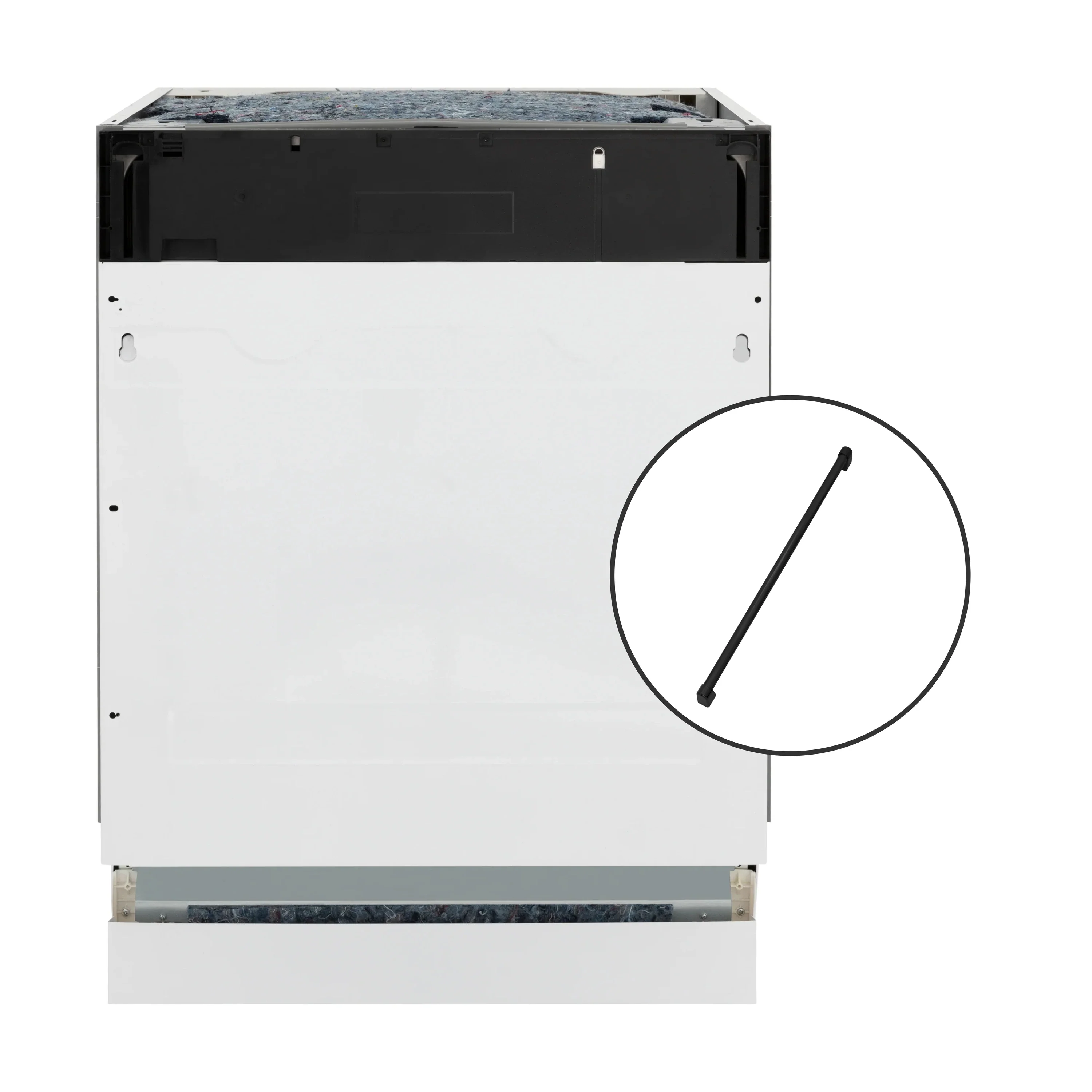 ZLINE Autograph Edition 24-Inch Tallac Series 3rd Rack Top Control Built-In Tall Tub Dishwasher in Custom Panel Ready with Matte Black Handle (DWVZ-24-MB)