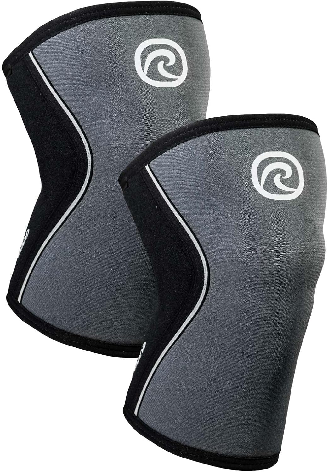 Rehband 5mm Knee Sleeves for Functional Training, Cross-Training & Powerlifting, Weightlifting Knee Support made of Neoprene, Unisex, Colour:Steel Grey - 1 Pair, Size:Large