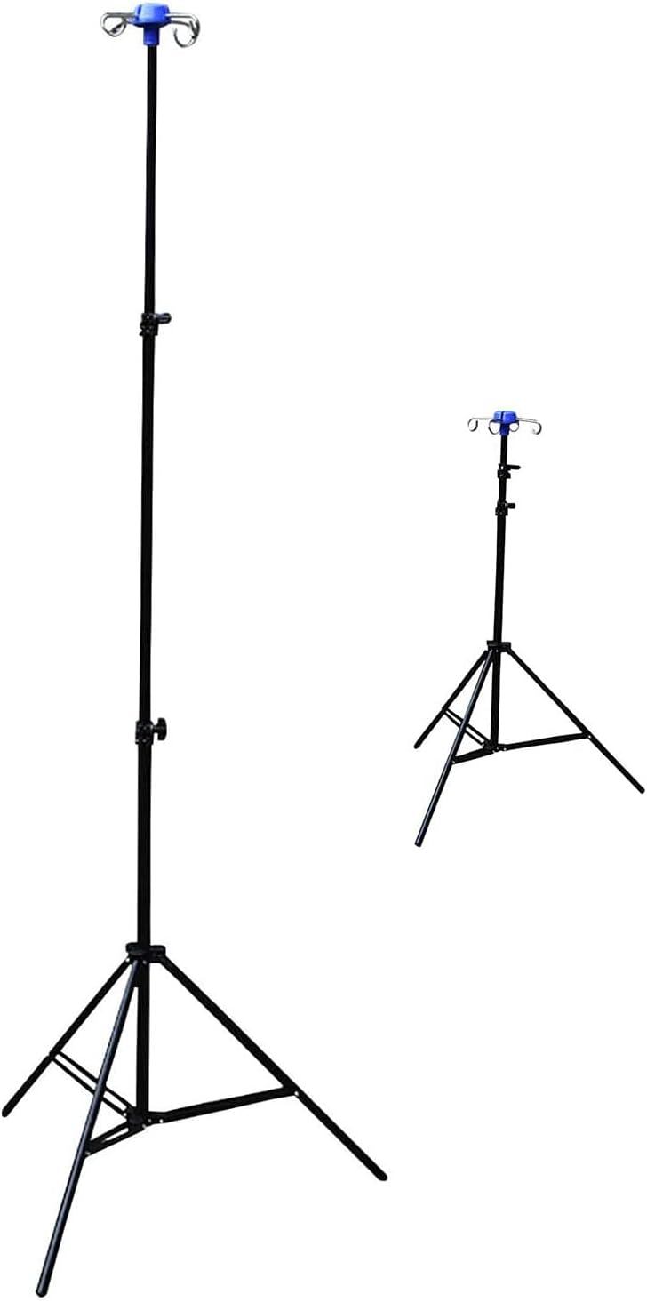 Poles Portable Retractable Folding Infusion Stand, Aluminum Alloy for Hospital/Clinic/Home Use, Maximum Load 20kg