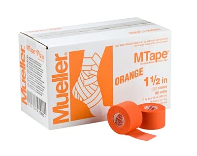 M-Tape Colored Athletic Tape - 1.5 inches x 10 yards - Orange, 32 Rolls