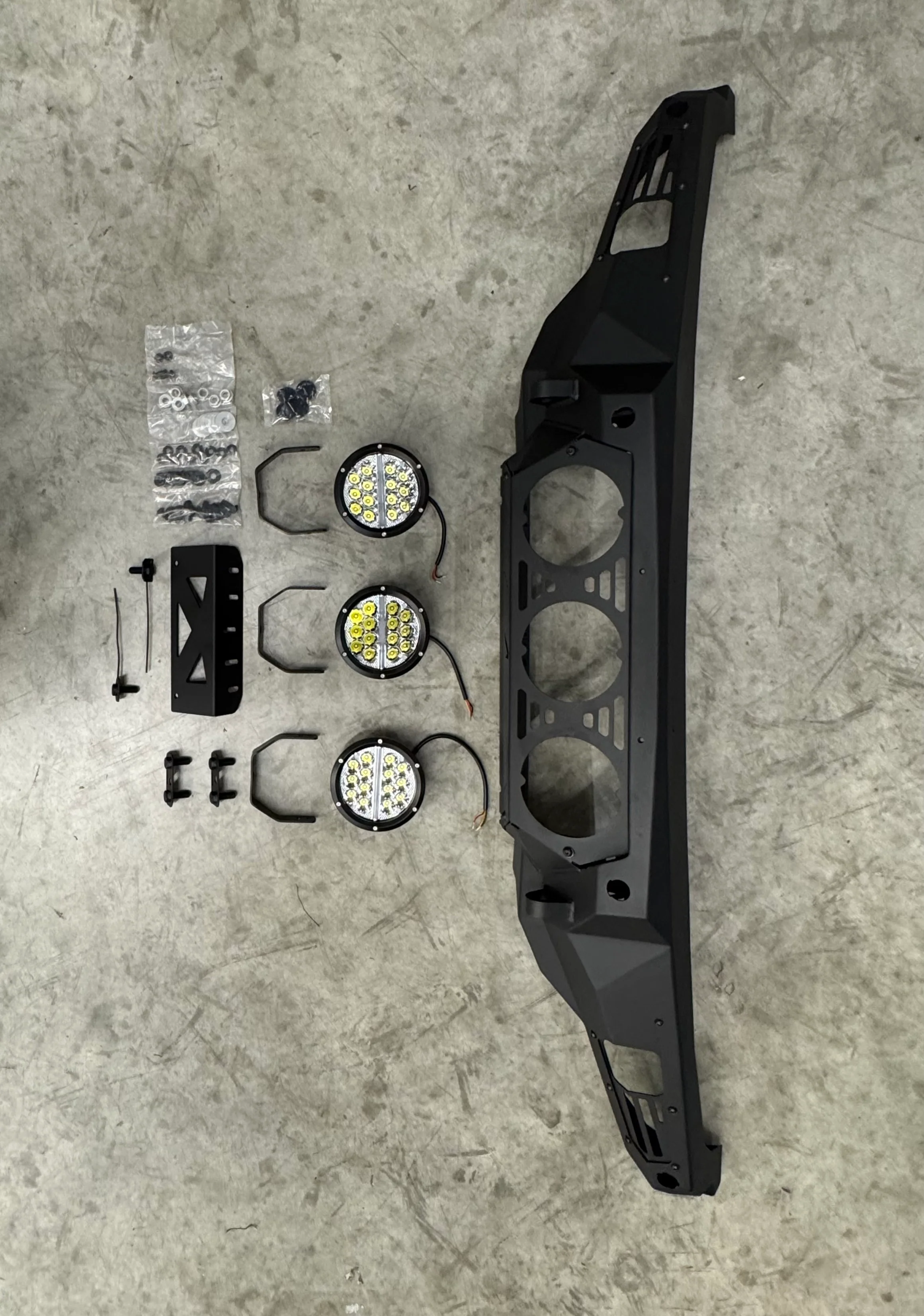 RAM TRX Baja Front Bumper w/ 3 Center Lights & Skid Plate 2021-2024