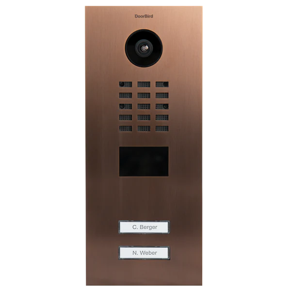 DoorBird D2102V IP Video Door Station, 2 Call Button in Bronze