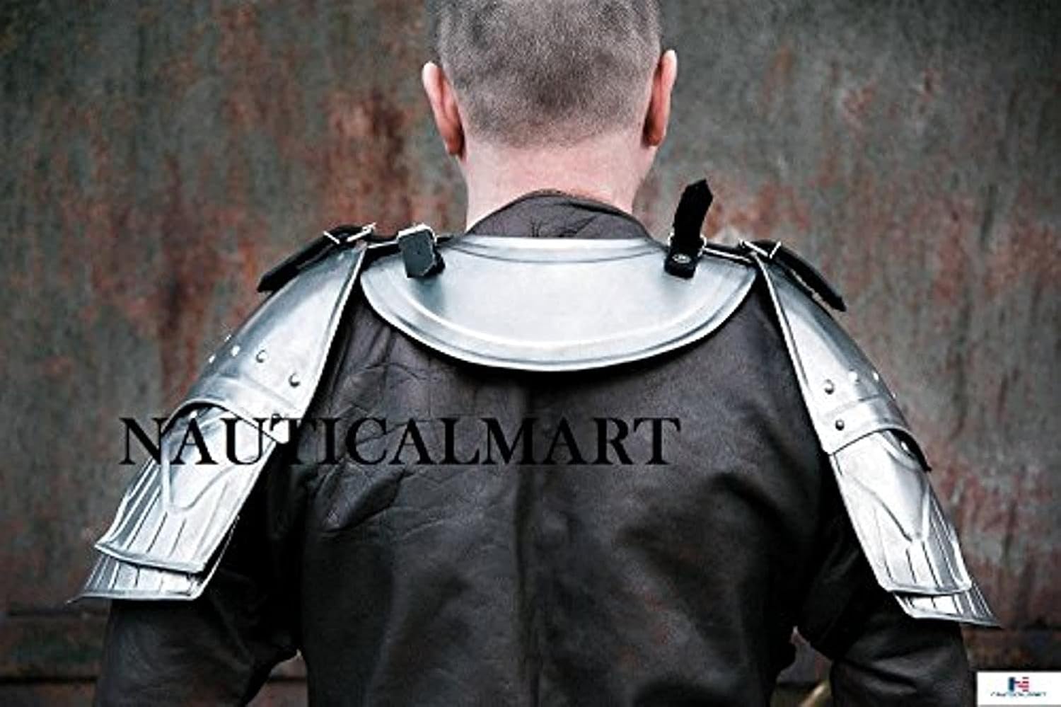 NauticalMart Halloween Dwarven Style Steel Pair of Shoulders & Larp Pauldron Set