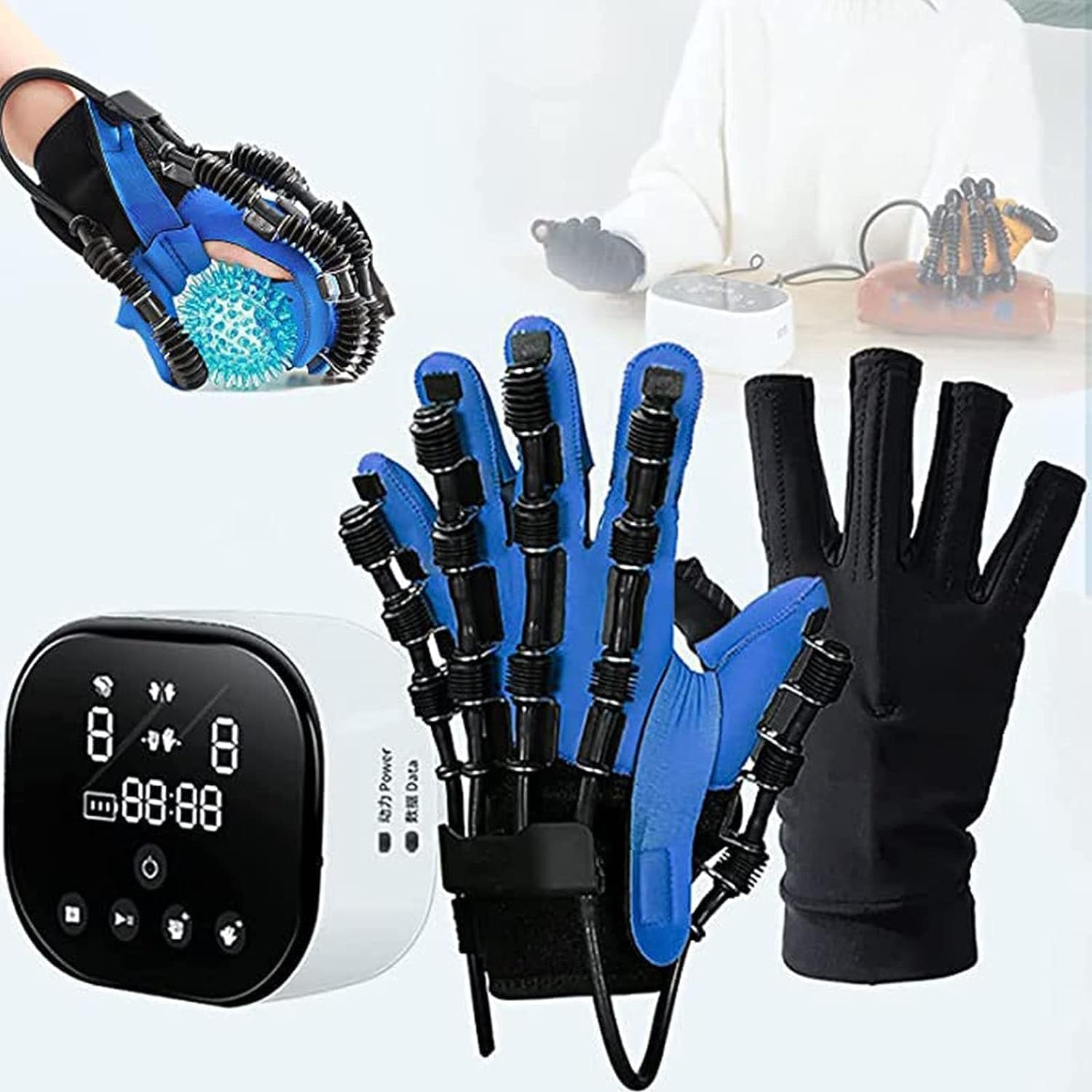 Hand Rehabilitation Robot Gloves Hand Splint Manual Training Rehabilitation Robot Gloves, Finger Orthotics Functional Hand Splint For Long Term Relief, Rehabilitation Robotics Rehab Device ( Color : L