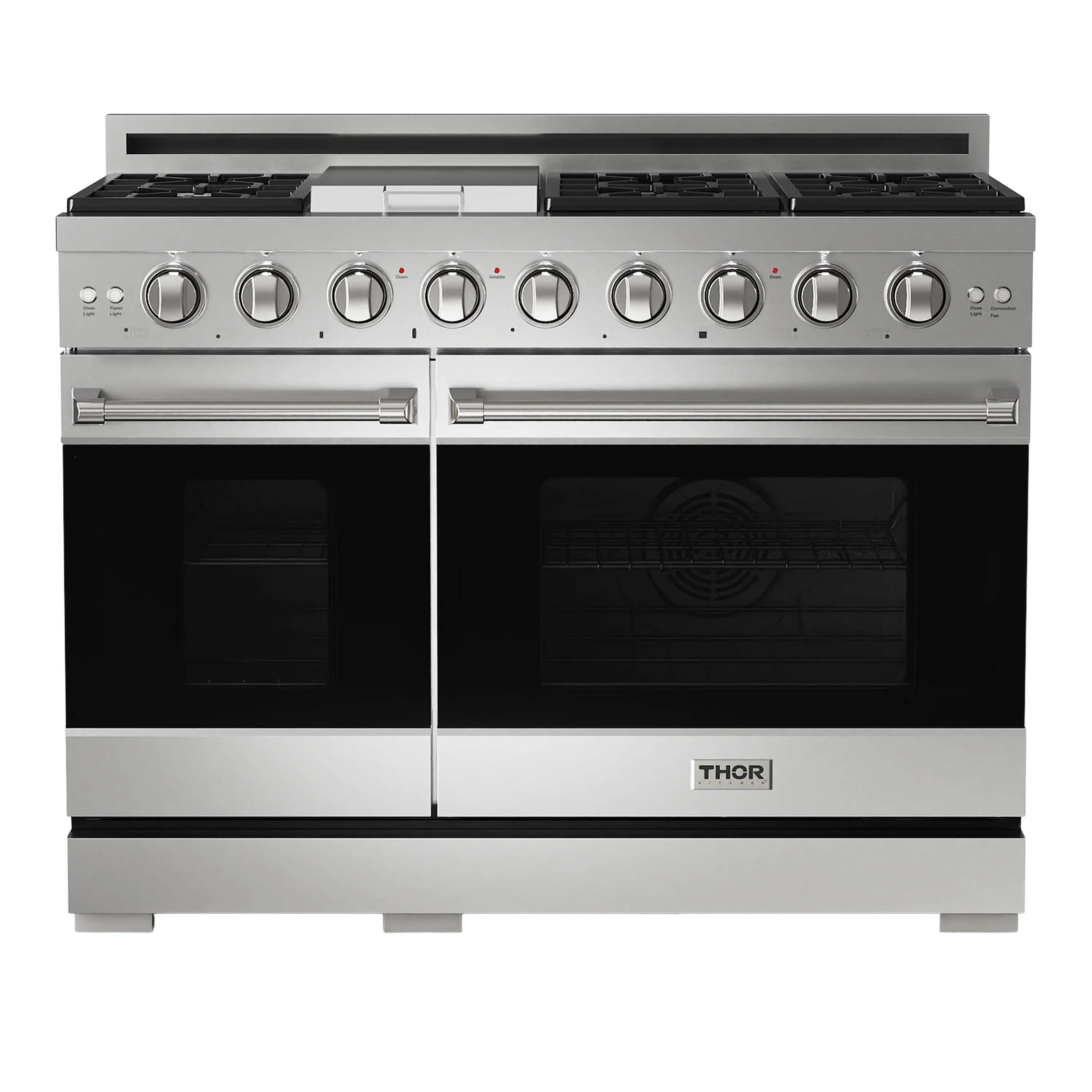 Gordon Ramsay by Thor Kitchen 48-Inch Professional Natural Gas Range with 6.8 Cu. Ft. Double Oven in Stainless Steel (RSG48E)