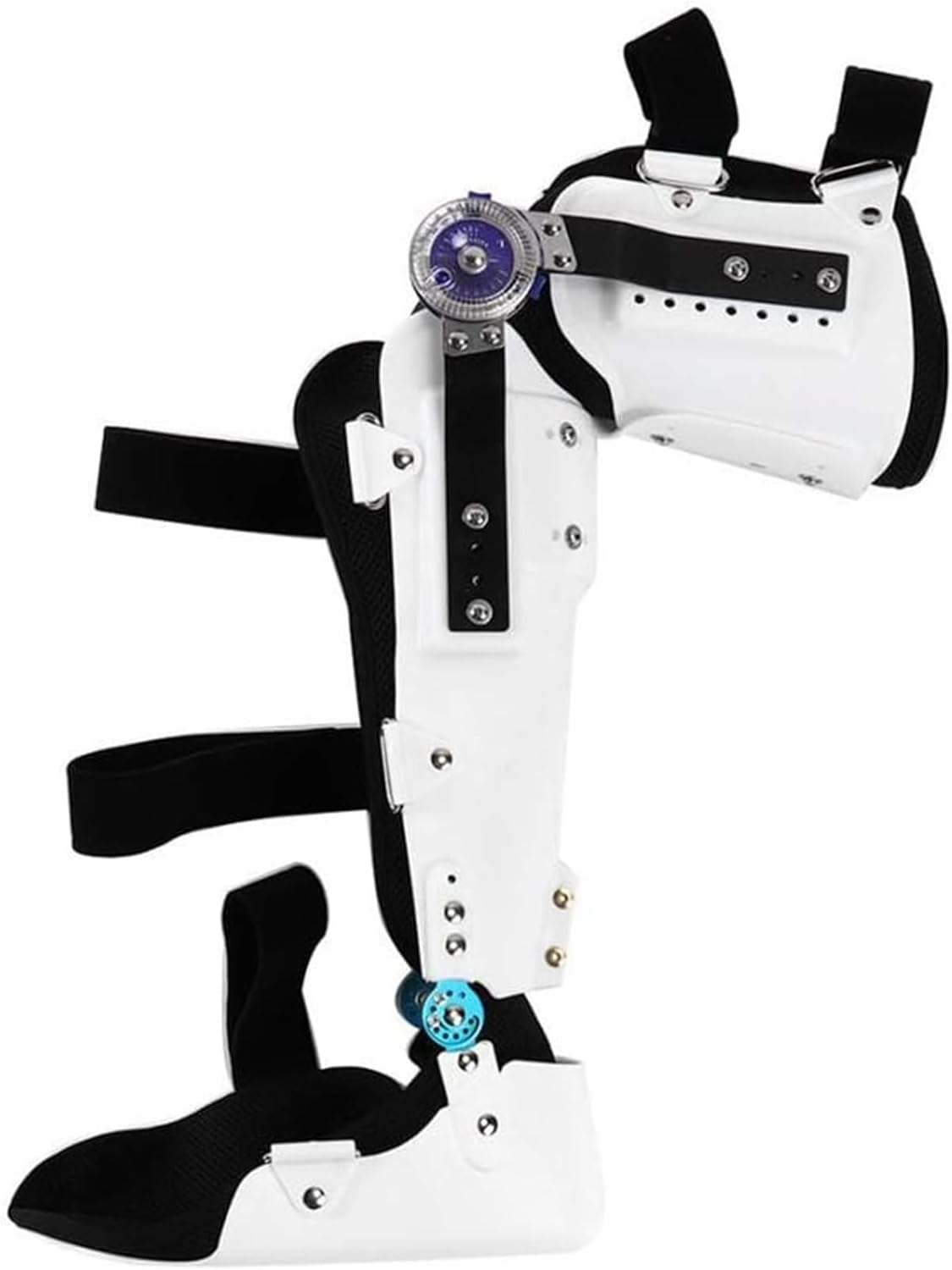 Knee Joint Fixed Brace, Hinged Post Op Knee Brace, Adjustable Post Op Knee Support Immobilizer, Breathable Thigh Knee Ankle Foot Supports Orthosis, for Leg Fracture Postoperative Rehabilitation.(Left,