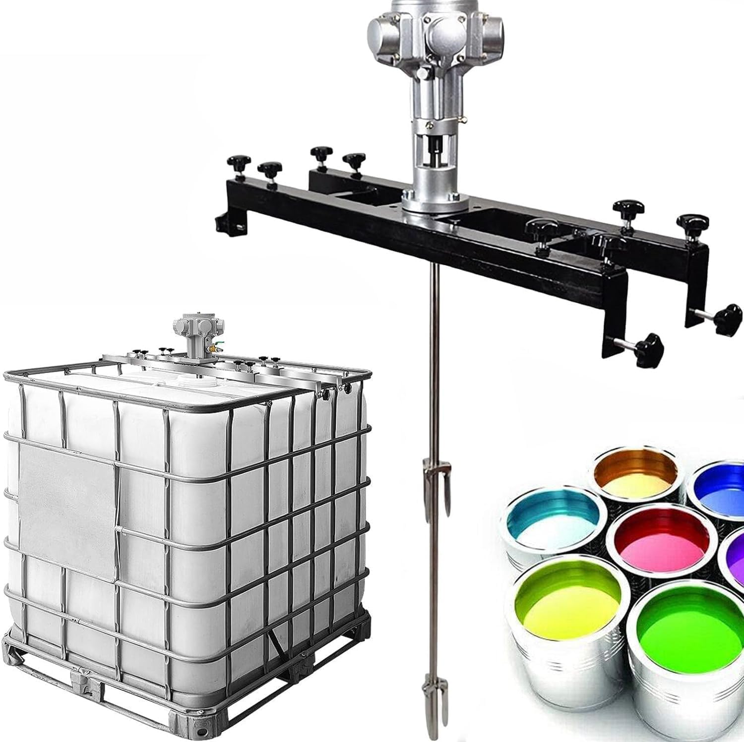 IBC Pneumatic Paint Mixer, 265 Gallon Tote Agitator Paint Stirring Machine, Professional Pneumatic Tank Mixer Machine, Folding Propeller, 1/2HP, 3/4PHP, 1HP for Ink Dissolver Agitator