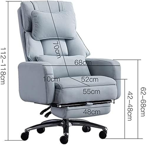 Executive Chairs, Cloth Office Chair with Armrest Lumbar Support Headrest,175° Reclining Adjustable Height Swivel, 360° Caster Rotation/Ergonomic Design