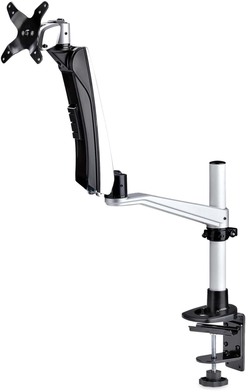 StarTech.com Desk Mount Monitor Arm for 27in 16:9 or 30in 21:9 Ultrawide Screens, VESA 75x75/100x100, Mechanical Spring Arm, TAA