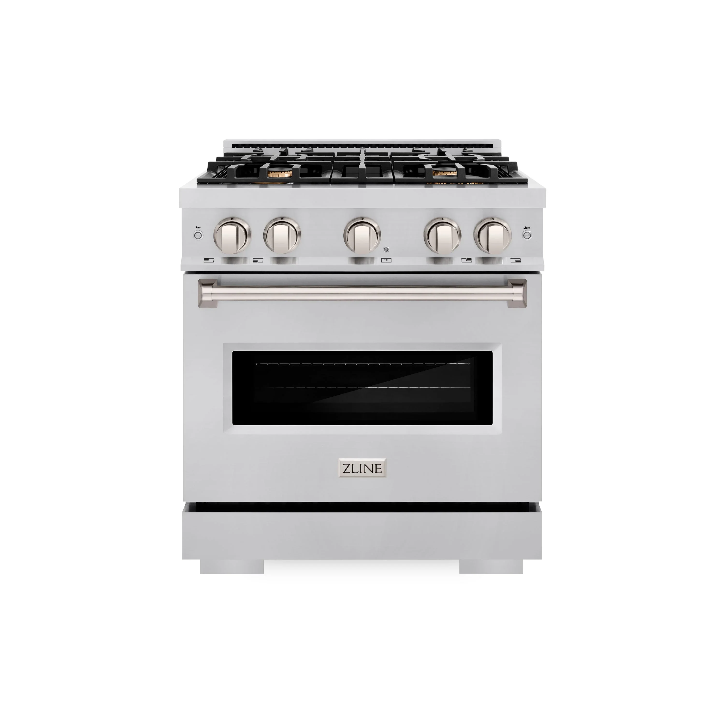 ZLINE 30-Inch Classic Series Gas Range with 4 Gas Burner Cooktop and 4.2 Cu. Ft. Gas Convection Oven in Stainless Steel with Brass Burners (CGR-BR-30)