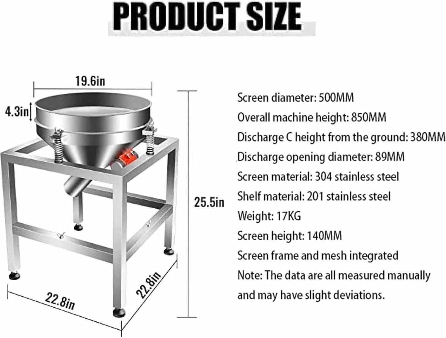 Automatic Powder Sifting Machine, Stainless Steel Automatic Electric Flour Vibrating Sieve, for Industrial and Home Use, with Double Mesh~/