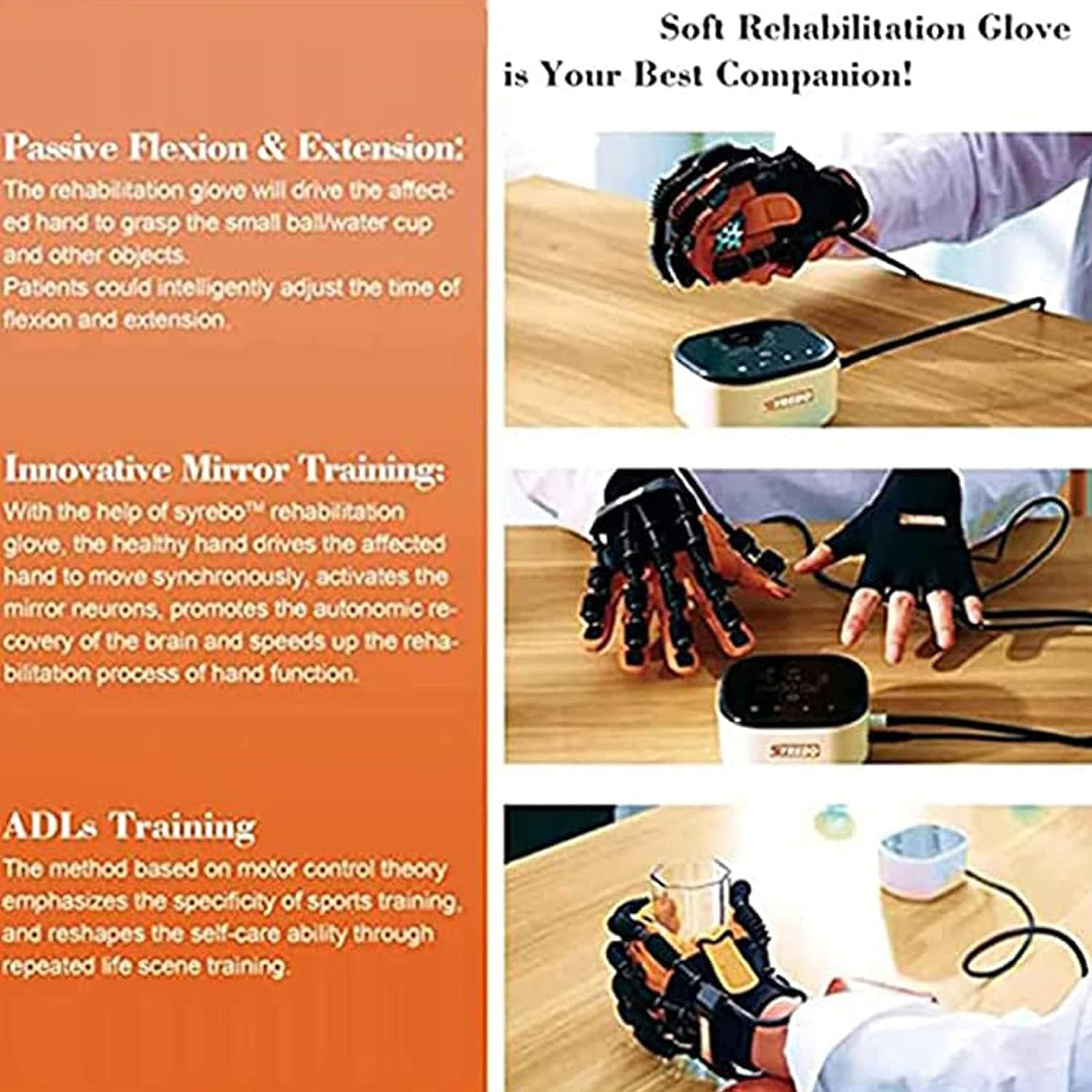 Hand Rehabilitation Robot Gloves Hand Therapy Glove, Dementia, Stroke Hand Exercise, Finger Rehabilitation Training Robot Gloves, Stroke Hemiplegia Finger Straightening Brace Guard Protector ( Color :