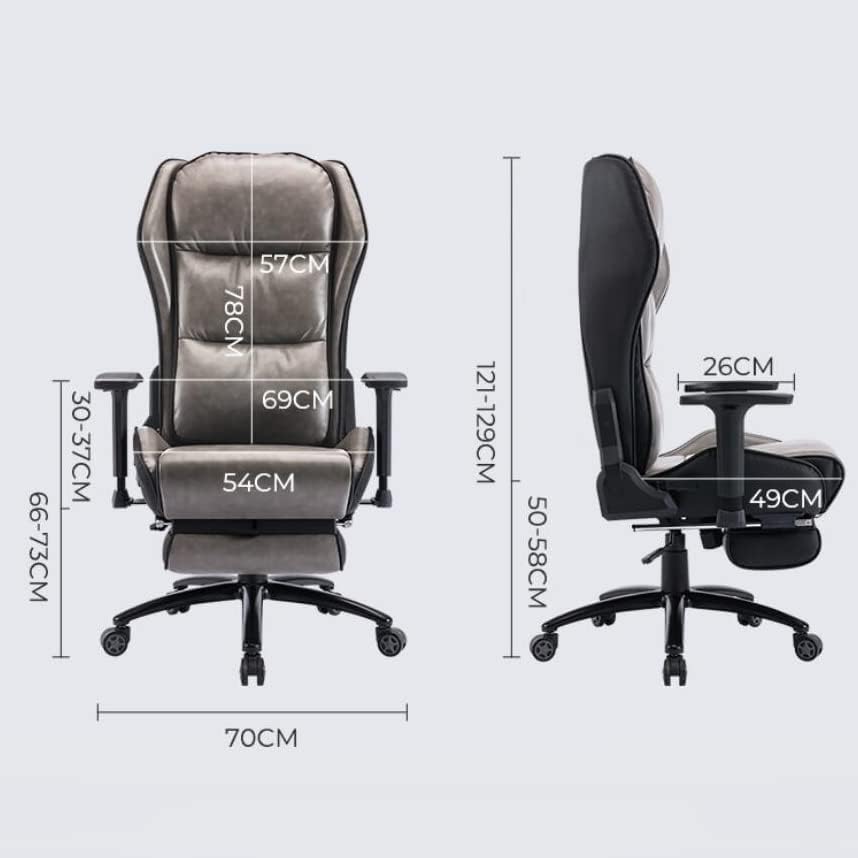 Posture Ergonomic Pu Leather,Managerial Computer Desk Chair Flip Up Armrest Big Tall with Wheels and Adjustable Lumbar Support High Back Pu Leather Chair Comfortable Anni,