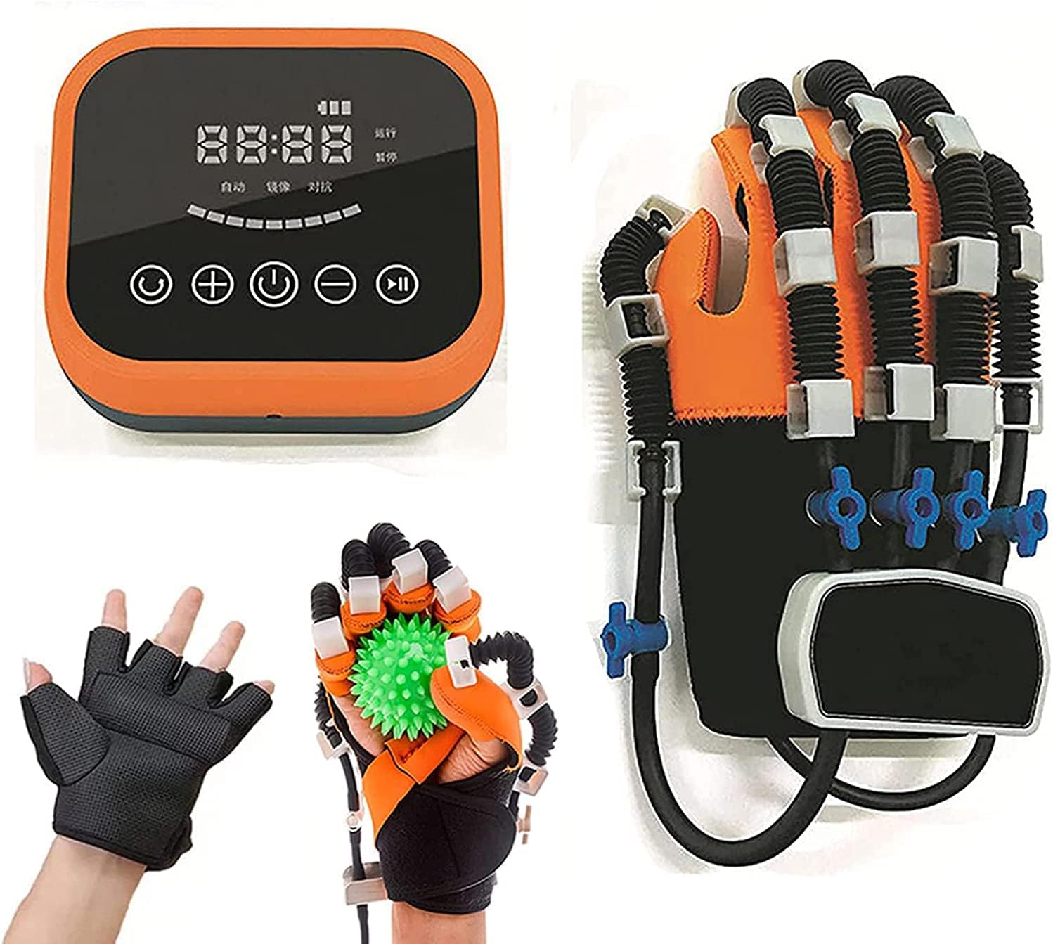 Finger Training Rehabilitation Robot Gloves Stroke Hand Splint Finger Orthosis Functional Hand Splint for Long-Term Relief (Right,Medium)