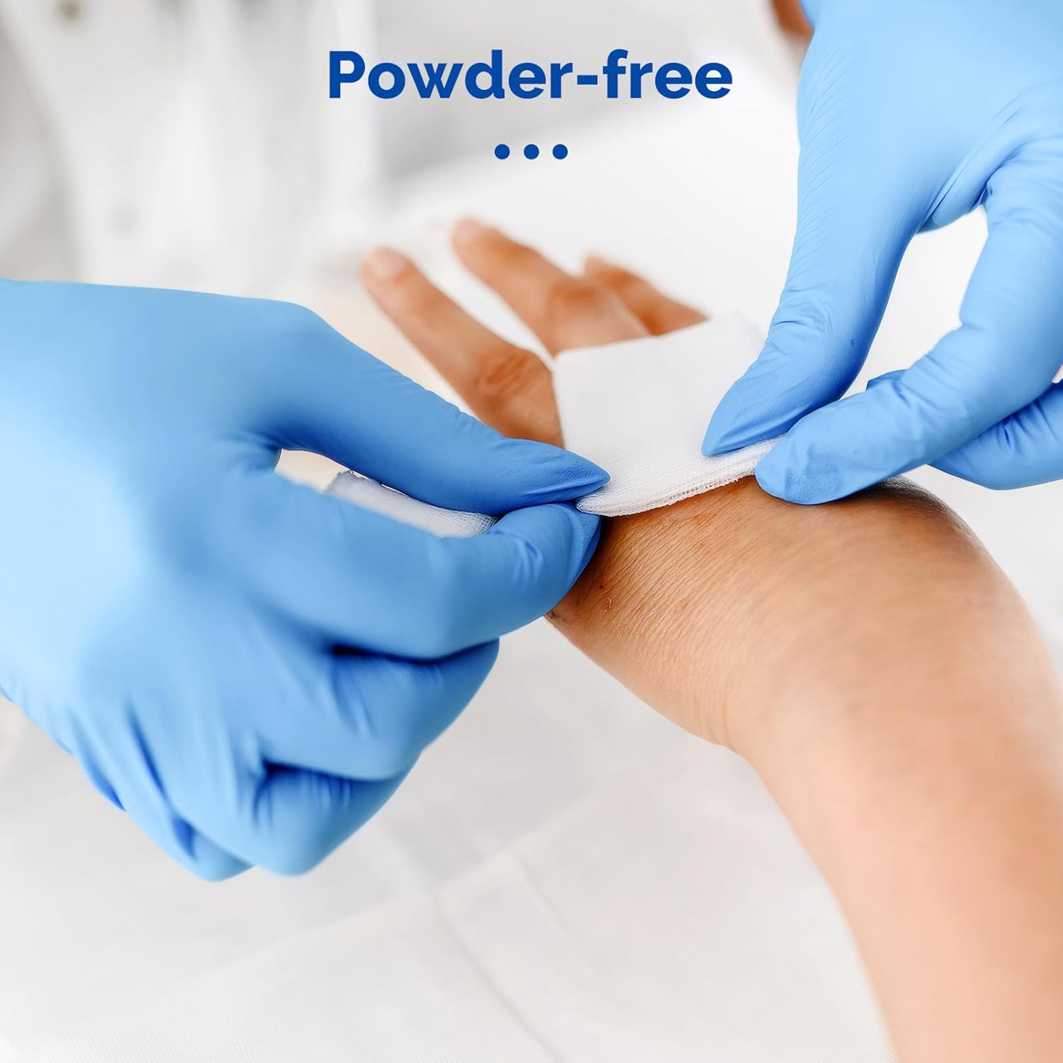 JMU Nitrile Exam Gloves Medium, 3.5 Mil, Powder-Free, Latex-Free, Disposable Medical Glove, Blue, 4000 Count