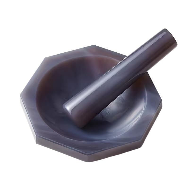 1pcs Natural Agate Mortar and Pestle Set - 30mm to 130mm | Versatile Grinding Tool for Kitchen and Laboratory Use(12cm)