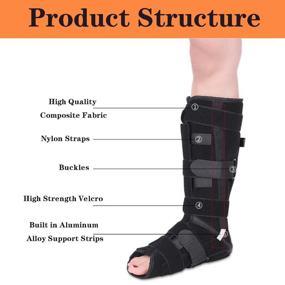 SFKLYU Ankle Brace for Women Men, Plantar Fasciitis Night Splint, Orthopedic Sleeping Immobilizer Suitable for Bone Fixation or Support in Case of Fracture,Left,S