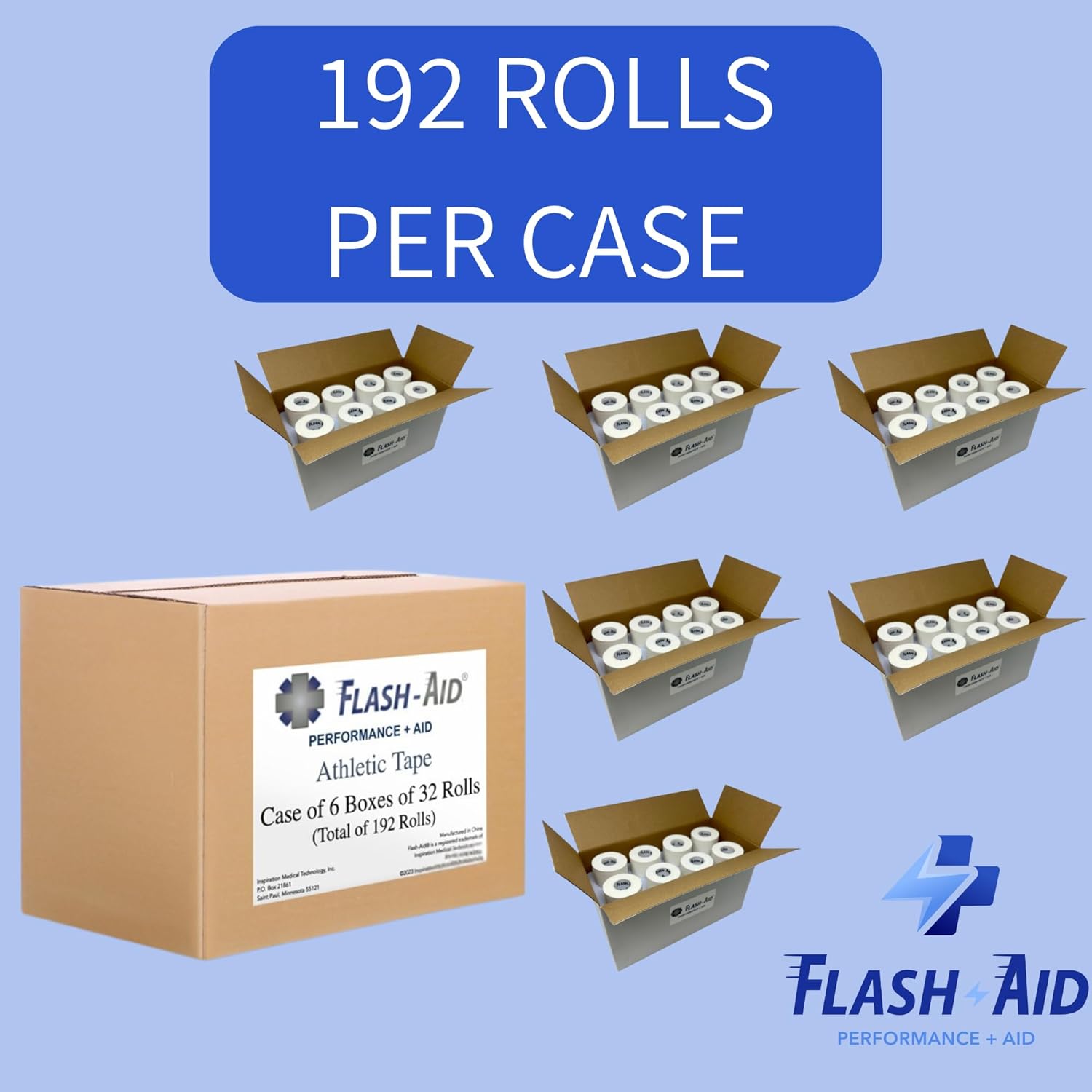 Athletic Tape - Bulk Pack of 192 Rolls (1.5