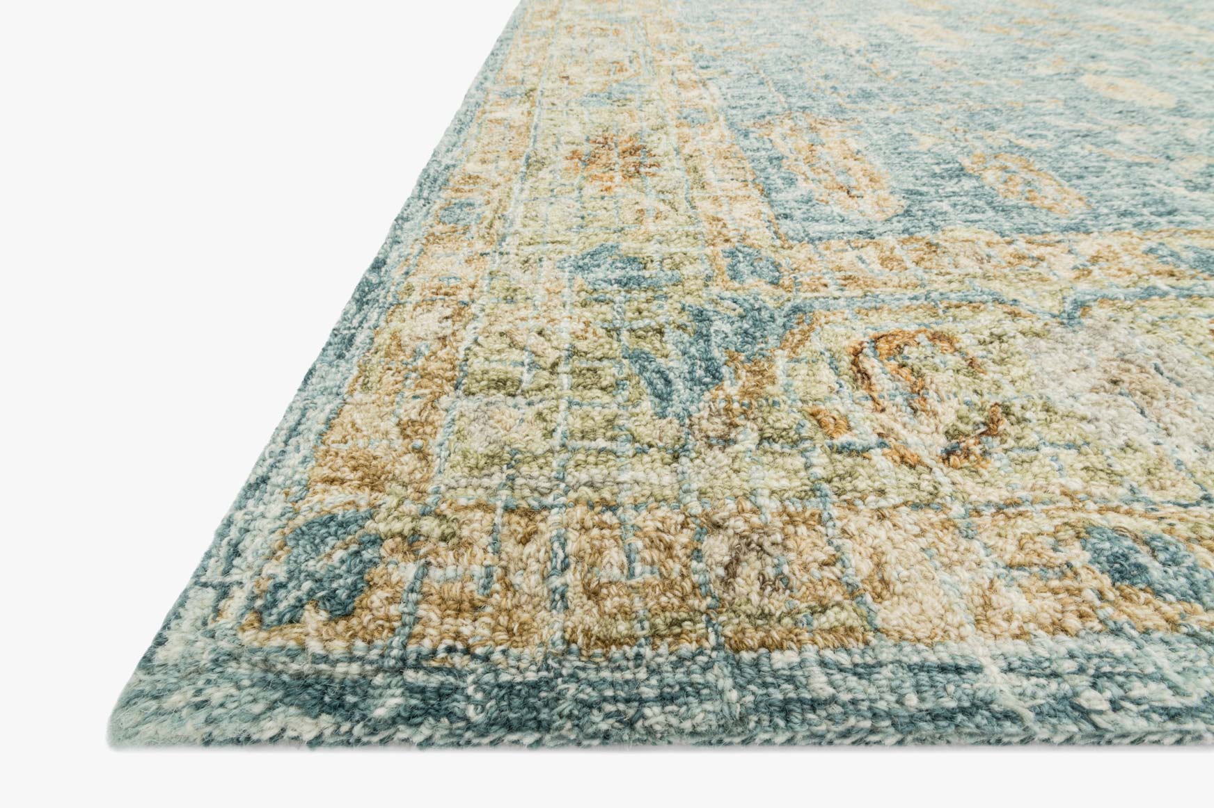 Loloi Julian Collection - Transitional Hooked Rug in Blue & Gold (JI-05)