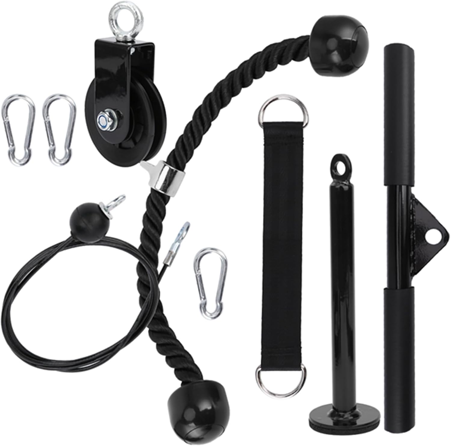 GOTOTOP 9Pcs DIY Fitness Equipment Set, Durable Steel and Nylon Workout Gear for Home Gym, Arm and Forearm Strength Training Equipment, Easy to Use Pulley System for Home and Gym Users