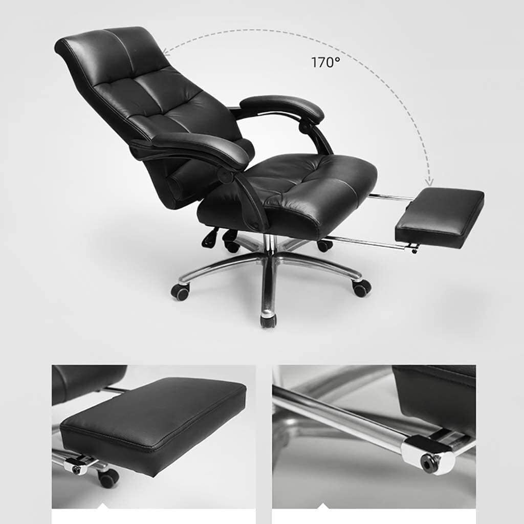 Executive Swivel Adjustable Swivel Office Desk Chair with Armrests Lumbar Support Desk Ergonomic Chair Chairs Degree Large Angle Reclining Office Leather Swivel Chair Boss Computer