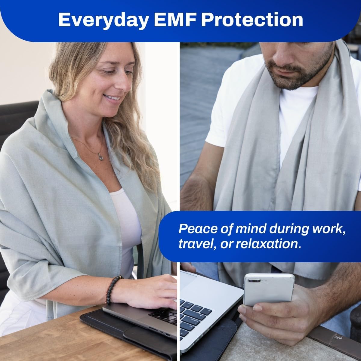 DefenderShield® EMF 5th Generation Wireless Emission Radiation Protection Shielding Scarf - One Size for Men and Women