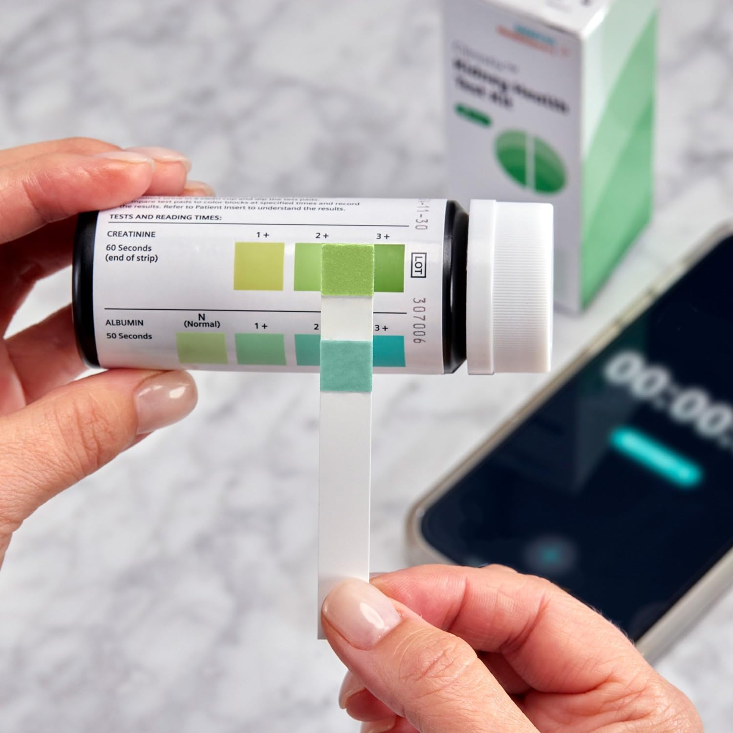 Clinistix Kidney Health Test Kit, Urine Test Strips - Easy-to-Use at-Home Dipstick Testing for Albumin and Creatinine, Fast 1-Minute Results, 5 Tests, 3 Count