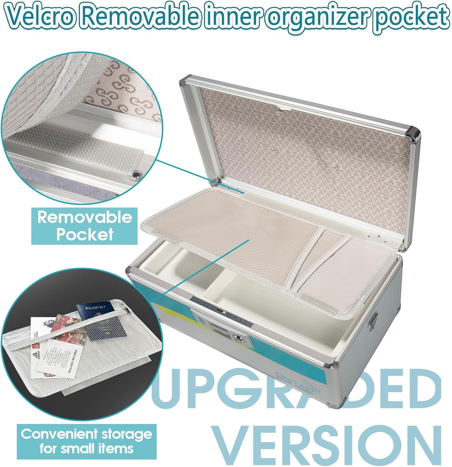 Glosen Medicine Lock Box,locking medicine box, Security Lock Boxes【Extra Large-16inch】 15.9x9.3x8.9 Inch,lock box, First Aid Key Safe Box,Lock Box for Medication