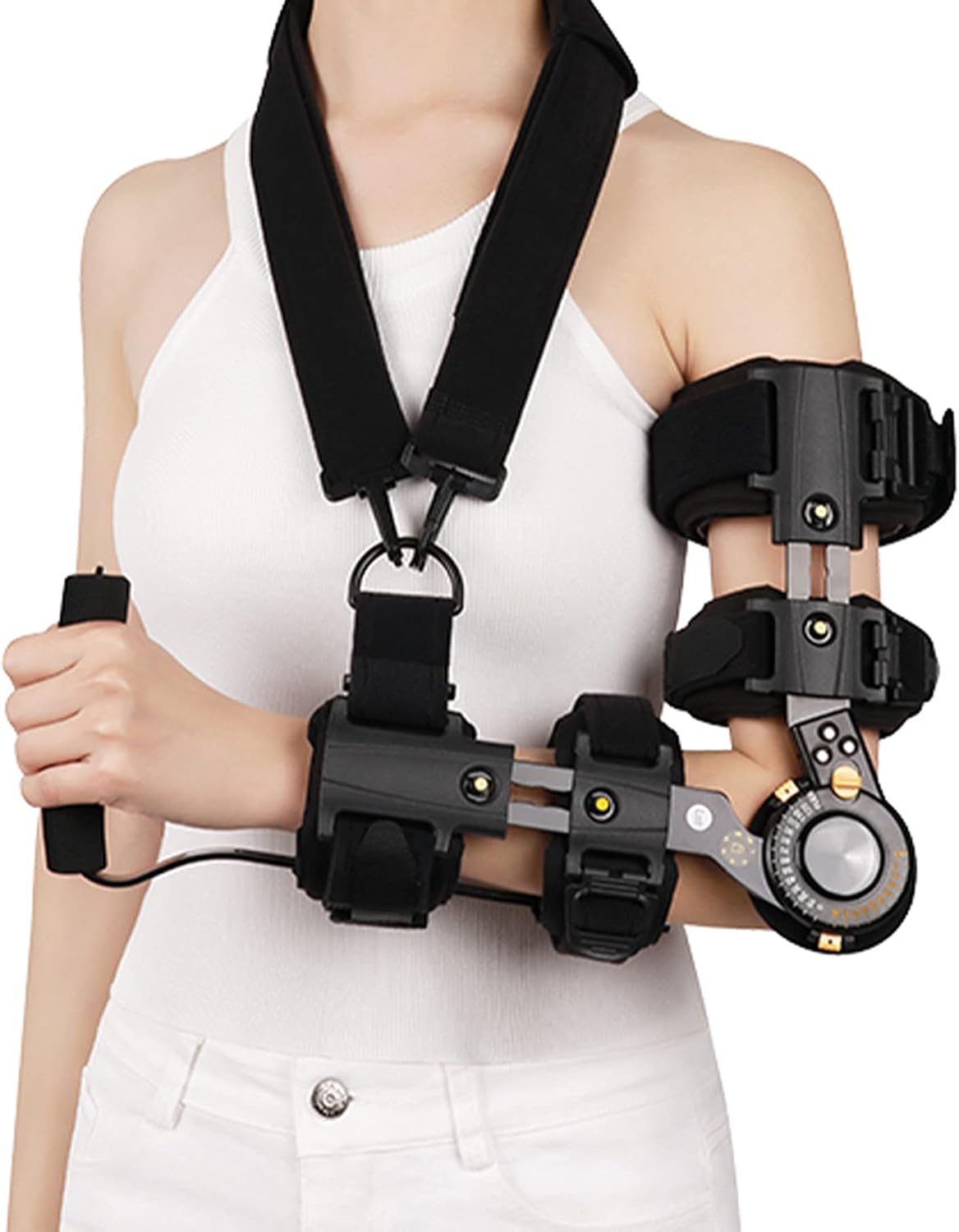 Hinged ROM Elbow Brace for Post Elbow Brace Stabilizer Splint Arm Injury Recovery Support Fits All Unisex Hinged Support Sling Stabilizer for Dislocated Arm Recovery Support,Left